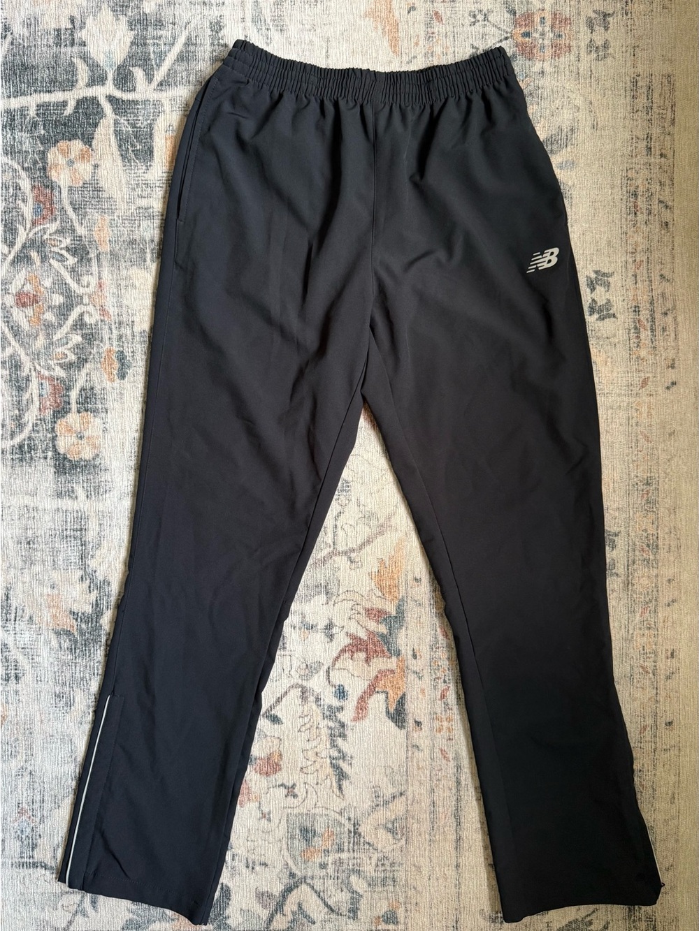 New Balance Black Track Pants with Reflective Logo